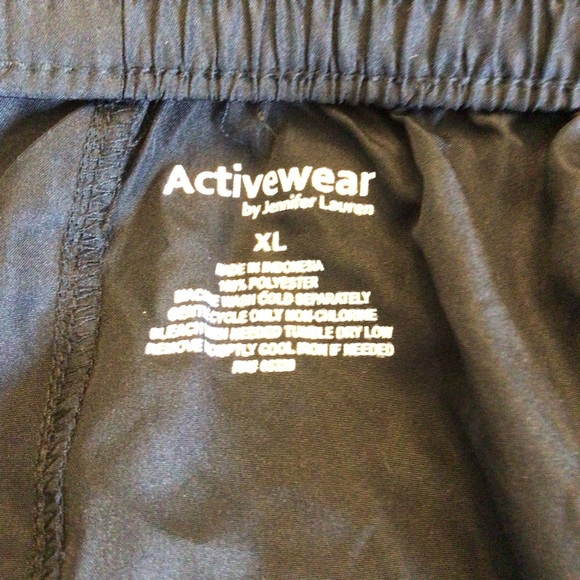 Jennifer Lauren Black Running Shorts with Pink & White Trim | Women’s Size XL - Picture 4 of 4